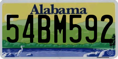 AL license plate 54BM592