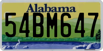 AL license plate 54BM647
