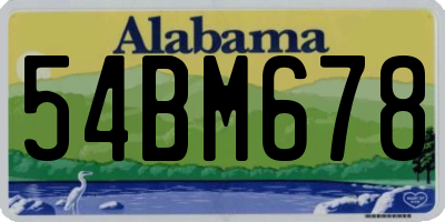 AL license plate 54BM678