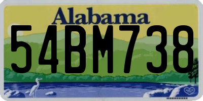 AL license plate 54BM738