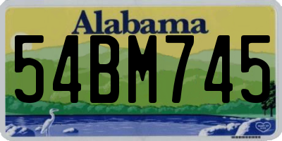 AL license plate 54BM745