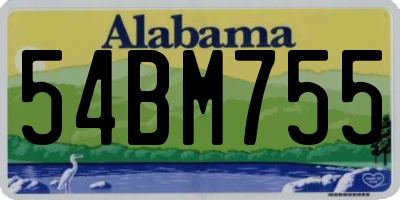 AL license plate 54BM755