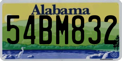 AL license plate 54BM832