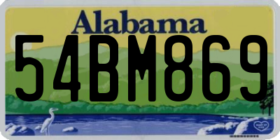 AL license plate 54BM869
