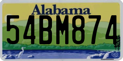 AL license plate 54BM874