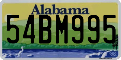 AL license plate 54BM995