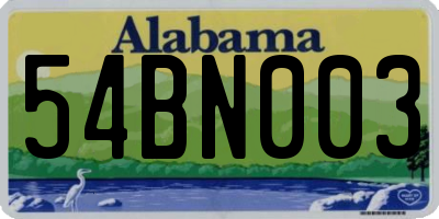 AL license plate 54BN003