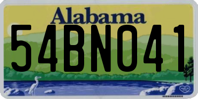 AL license plate 54BN041