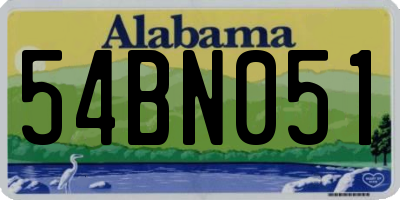 AL license plate 54BN051