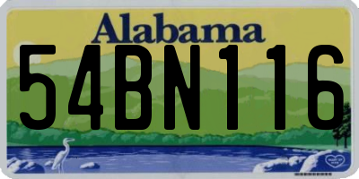 AL license plate 54BN116