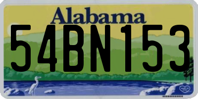 AL license plate 54BN153