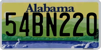AL license plate 54BN220