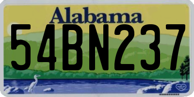AL license plate 54BN237