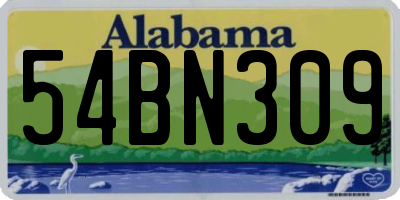 AL license plate 54BN309