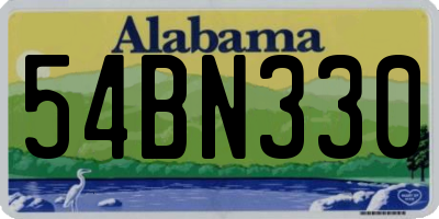 AL license plate 54BN330