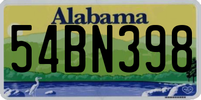 AL license plate 54BN398