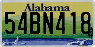 AL license plate 54BN418