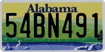 AL license plate 54BN491