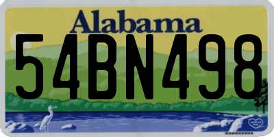 AL license plate 54BN498