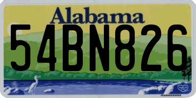 AL license plate 54BN826