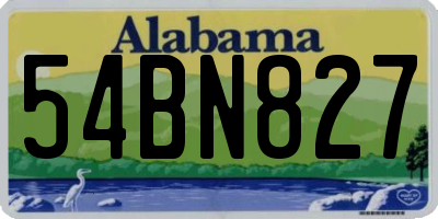 AL license plate 54BN827