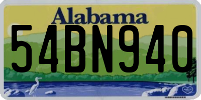 AL license plate 54BN940