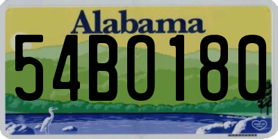 AL license plate 54BO180