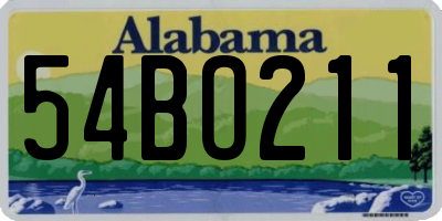 AL license plate 54BO211
