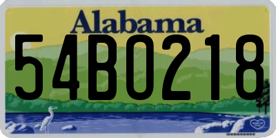 AL license plate 54BO218