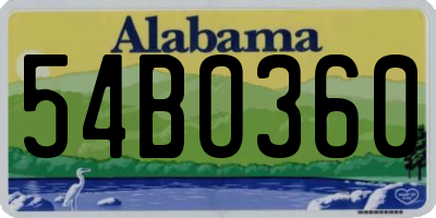 AL license plate 54BO360