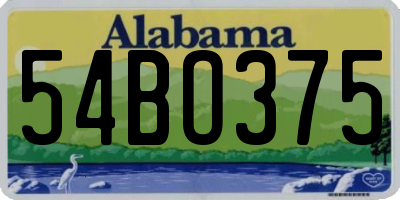 AL license plate 54BO375