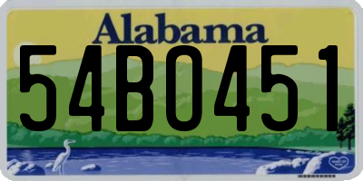 AL license plate 54BO451