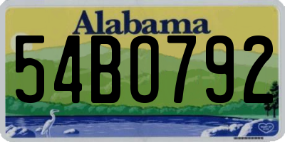 AL license plate 54BO792