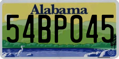 AL license plate 54BP045