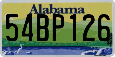 AL license plate 54BP126