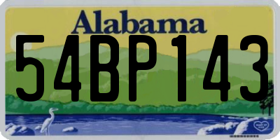AL license plate 54BP143