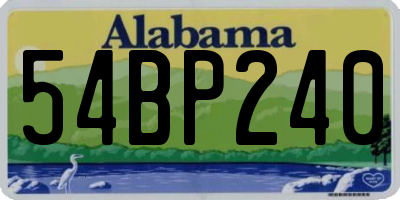 AL license plate 54BP240