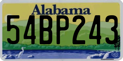 AL license plate 54BP243