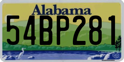 AL license plate 54BP281