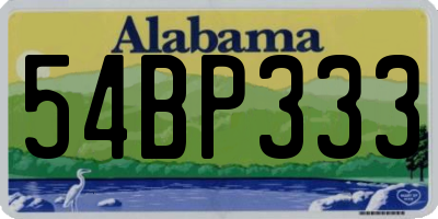 AL license plate 54BP333