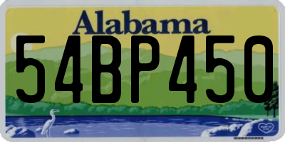 AL license plate 54BP450