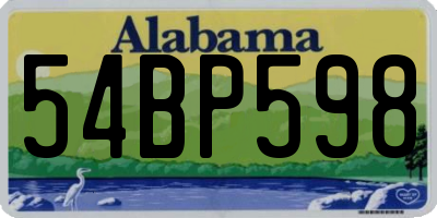 AL license plate 54BP598