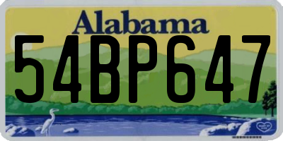 AL license plate 54BP647