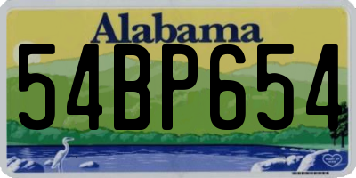 AL license plate 54BP654