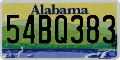 AL license plate 54BQ383