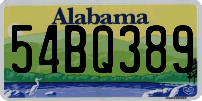 AL license plate 54BQ389