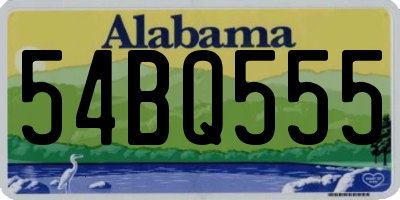 AL license plate 54BQ555
