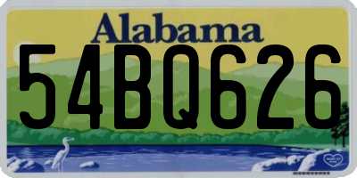AL license plate 54BQ626
