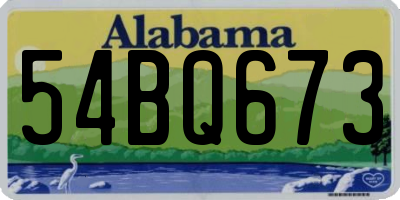 AL license plate 54BQ673