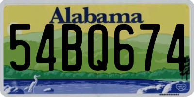 AL license plate 54BQ674